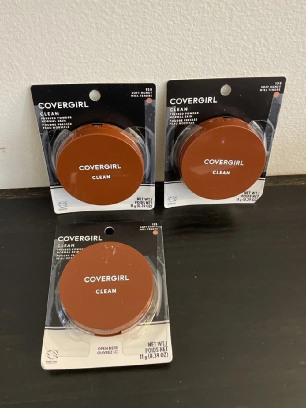 Covergirl Clean Pressed Powder Original with Talc 155 Soft Honey, x3